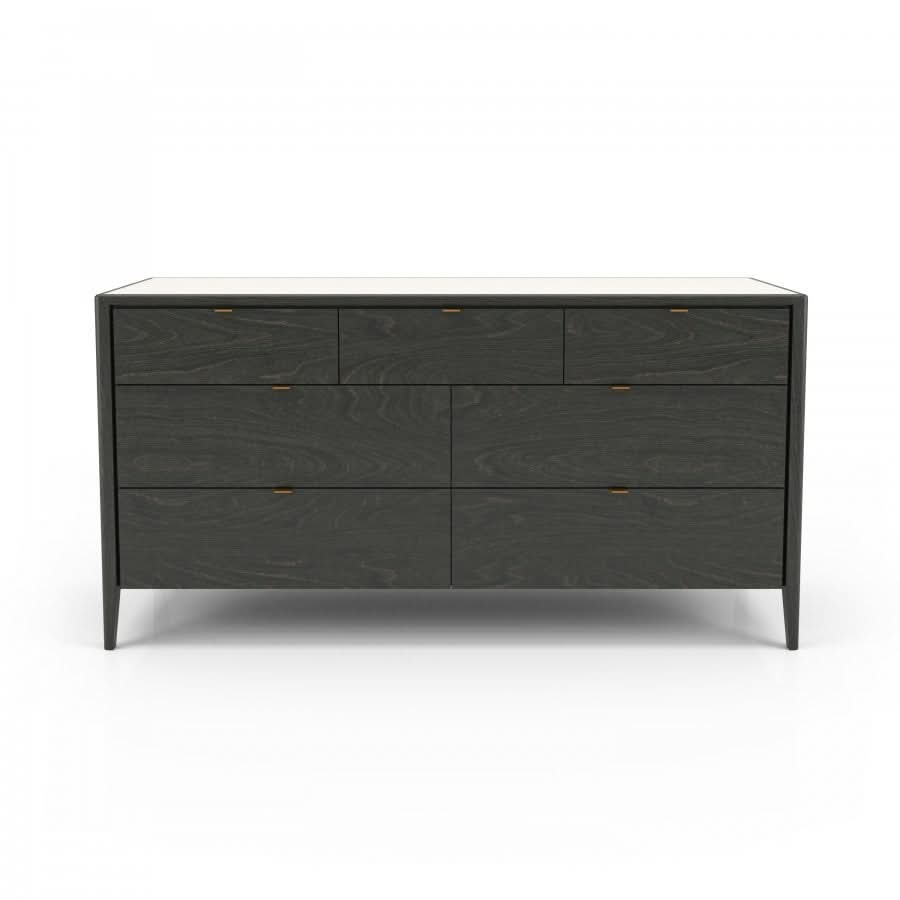 Winston 7 Drawer Dresser with Black Handles