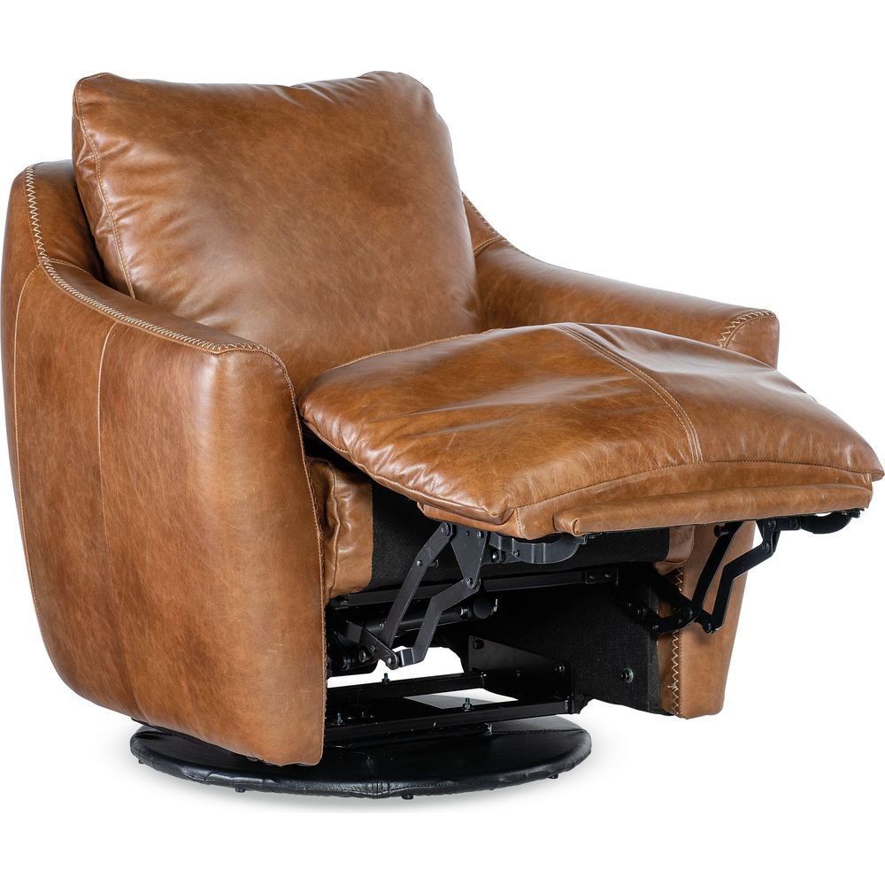 Lounge Chairs: Recliners Beau Swivel w/Power Footrest - Brown