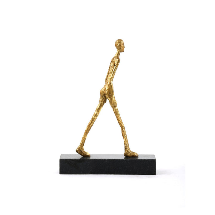 Walking Man Statue, Gold Leaf