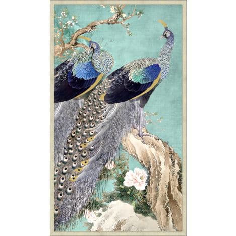 Teal Peacock-Wendover-WEND-WNT1641-Wall Art-1-France and Son