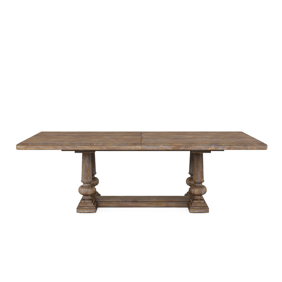 Architrave Trestle Dining Table - Brown