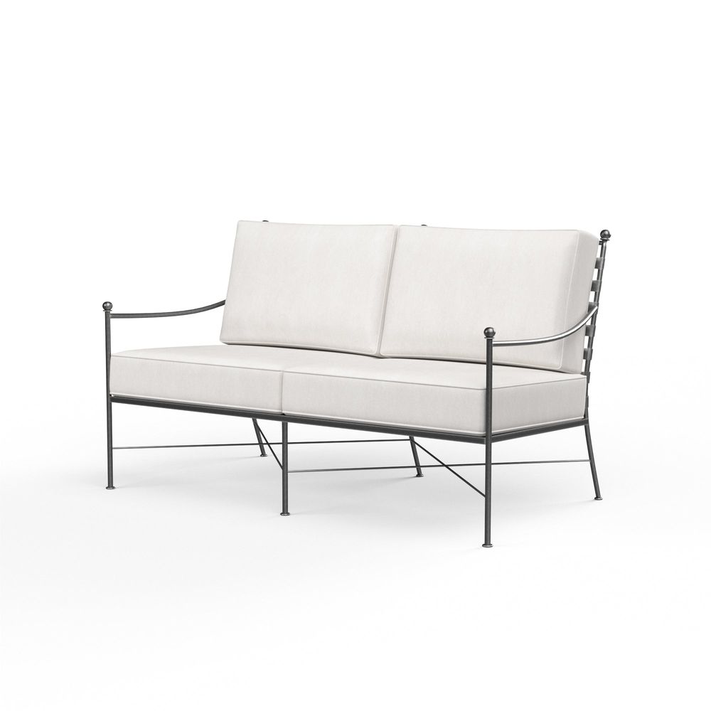 Outdoor Sofas and Sectionals Provence Loveseat in Canvas Flax w/ Self Welt