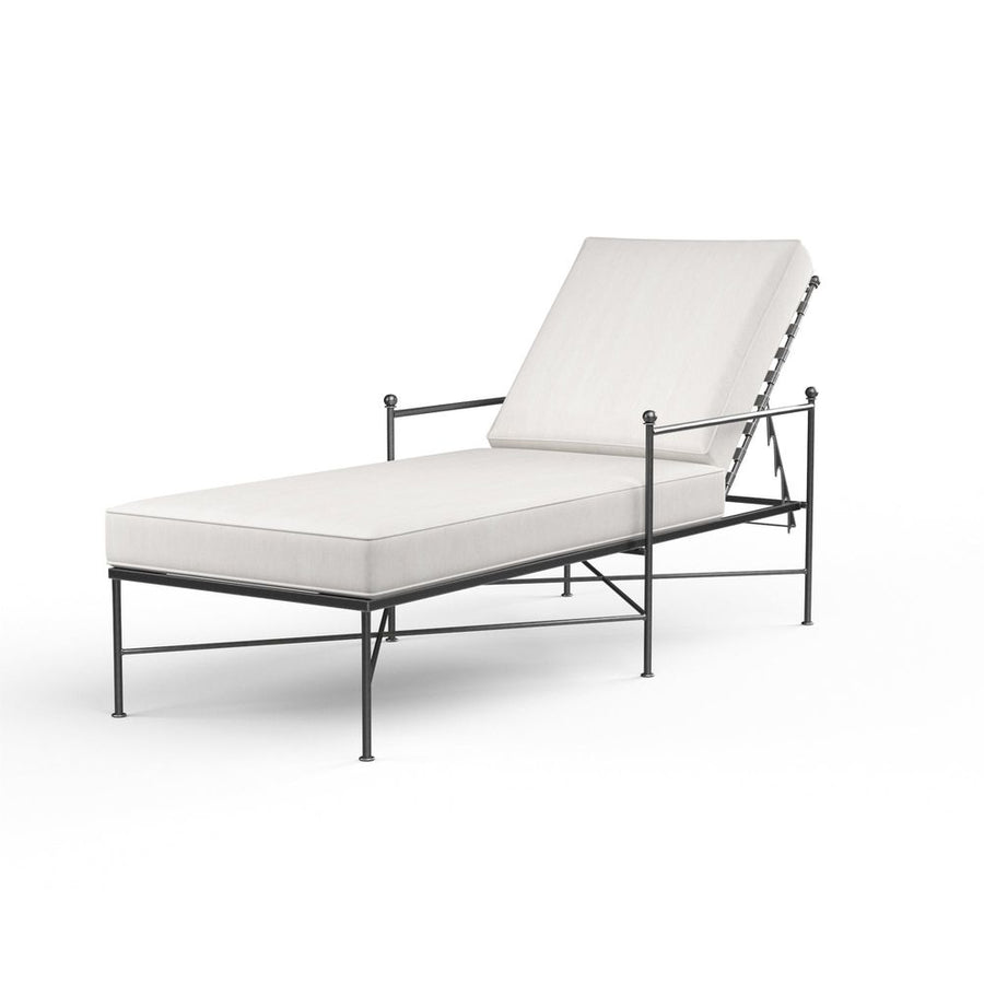 Outdoor Chaises Provence Chaise Lounge in Canvas Flax w/ Self Welt