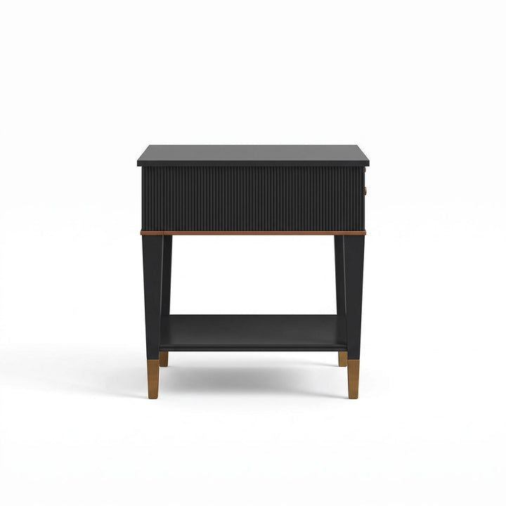 Boulevard Drawer End Table — Raven Black
