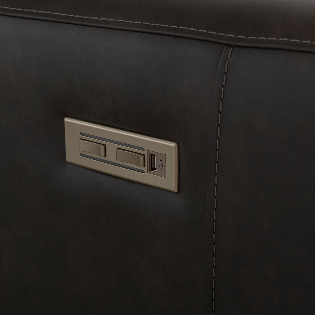 Germain Leather Power Motion Sofa Recliner