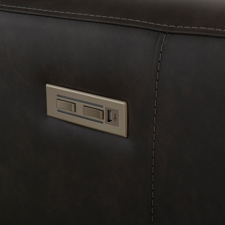 Germain Leather Power Motion Sofa Recliner