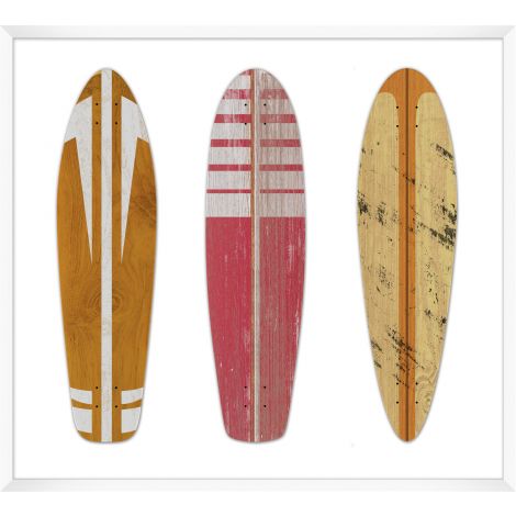 Vintage Skateboards Trio 2-Wendover-WEND-WTUR0384-Wall Art-1-France and Son