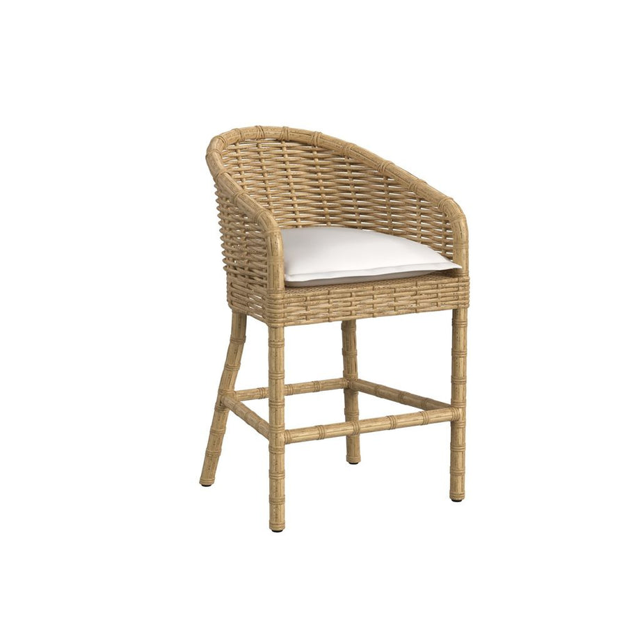 Outdoor Bar & Counter Stools Playa Counter Stool in Soothe Pearl w/ Flange Welt