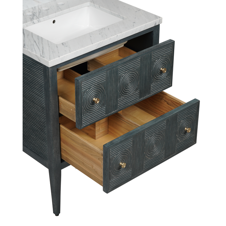 Vanities Santos 28" Vintage Navy Vanity with Rectangular Undermount Sink
