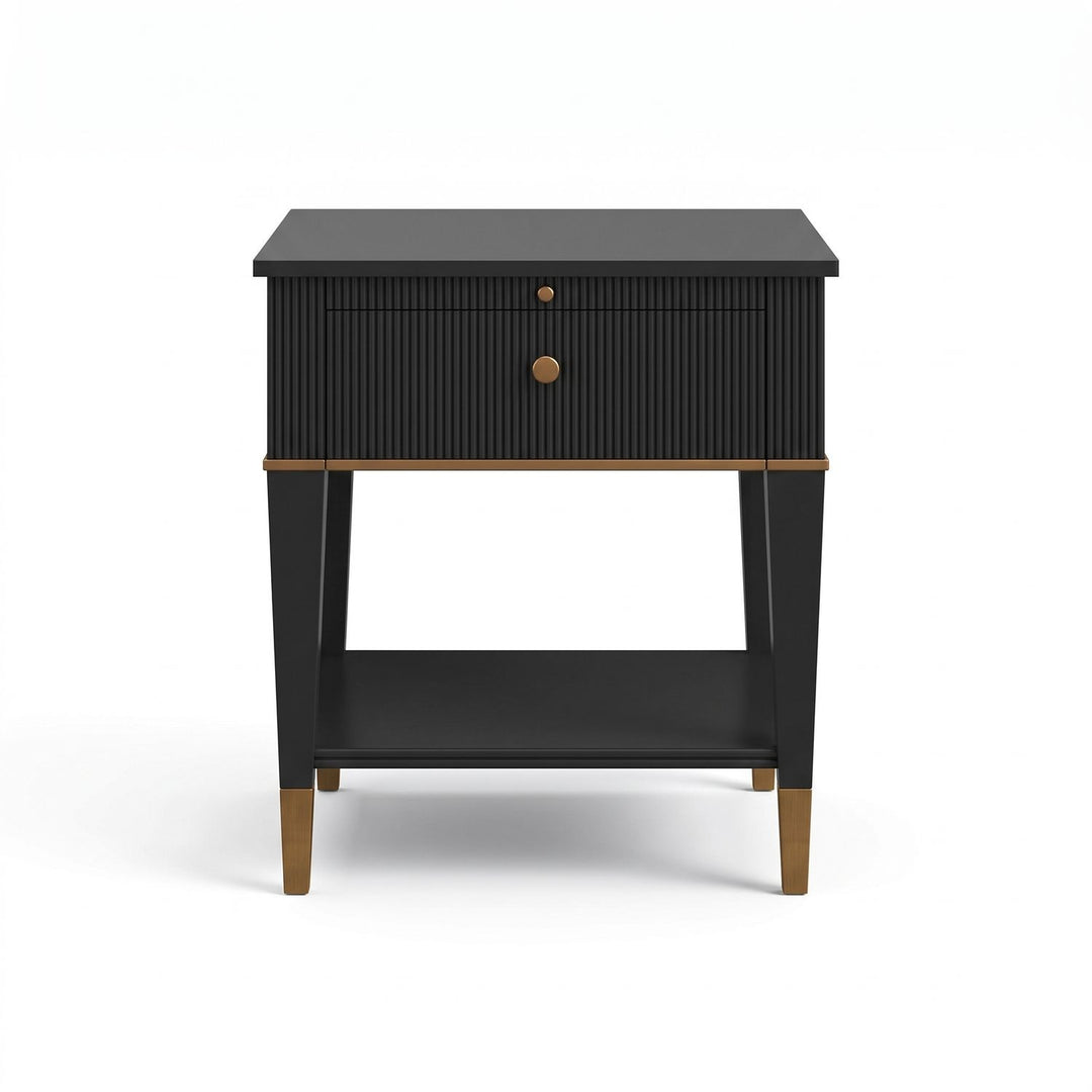 Boulevard Drawer End Table — Raven Black