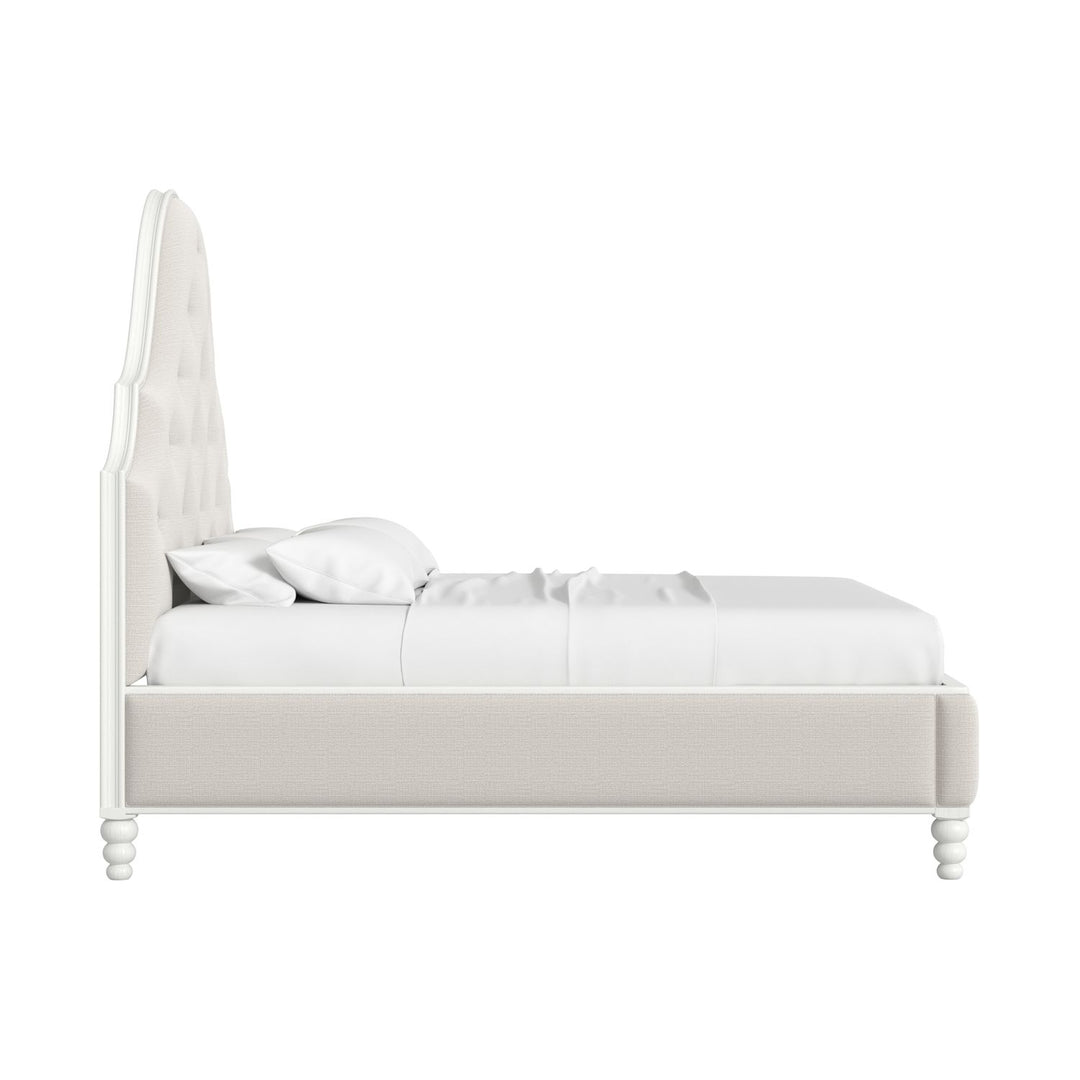 Haven Queen Upholstered Bed Warm White