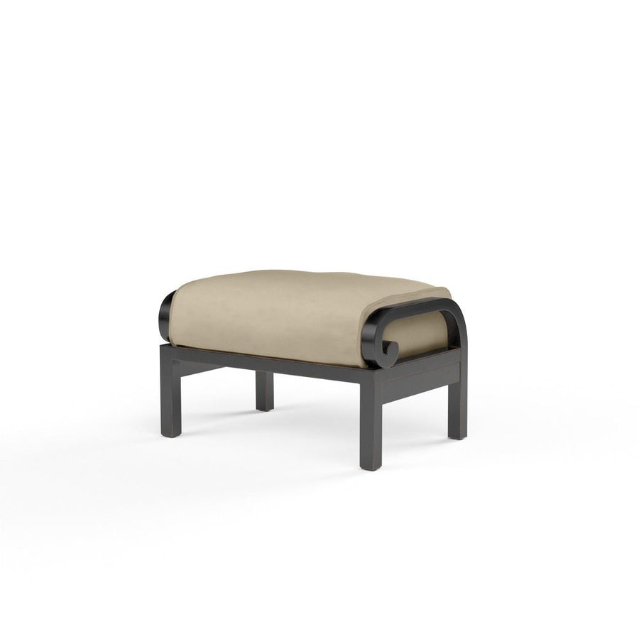 Outdoor Ottomans Monterey Ottoman in Linen Stone w/ Selt Welt