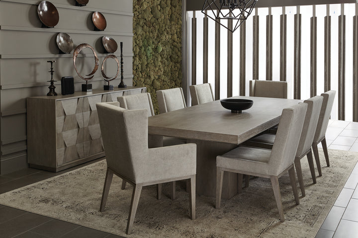 Linea Upholstered Arm Chair in Cerused Greige Finish