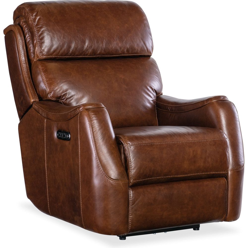 Lounge Chairs: Recliners Harlan Zero Gravity Power Recliner with Power Headrest - Brown