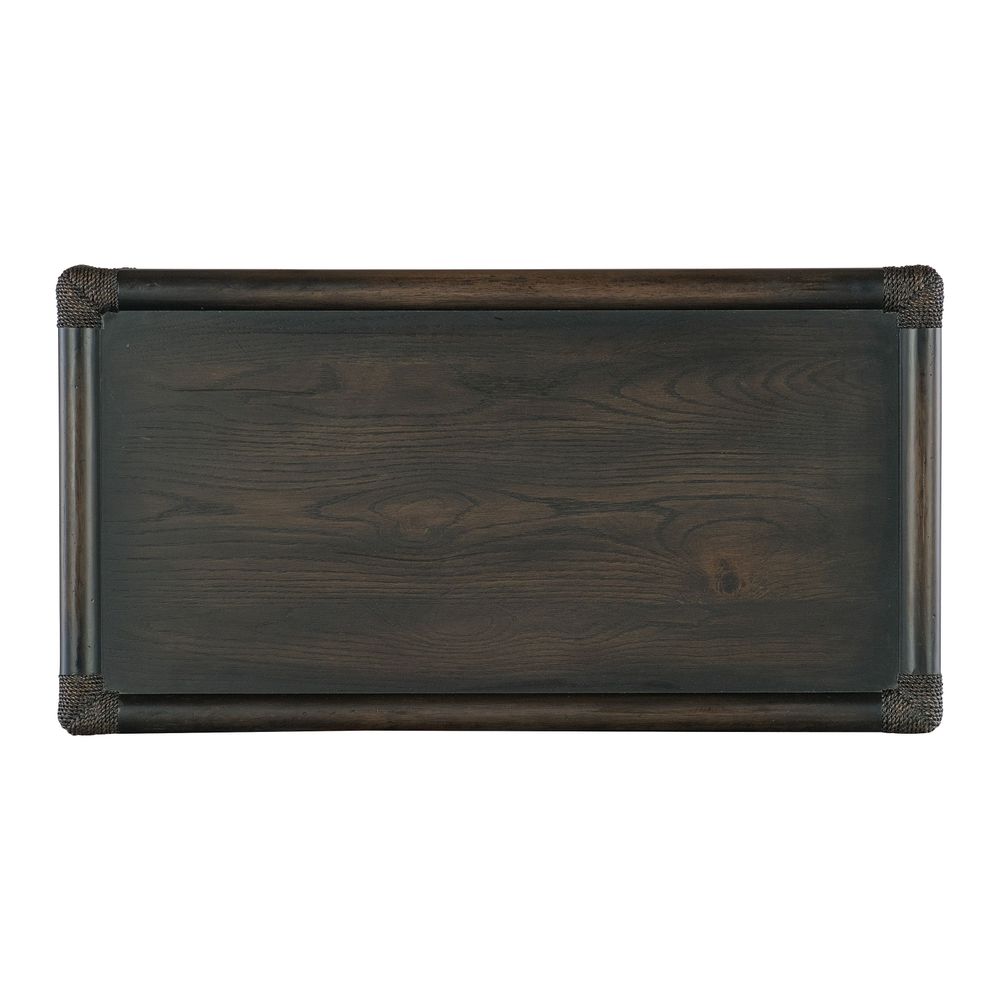 Solace Pole Rattan Nightstand - Dark Wood