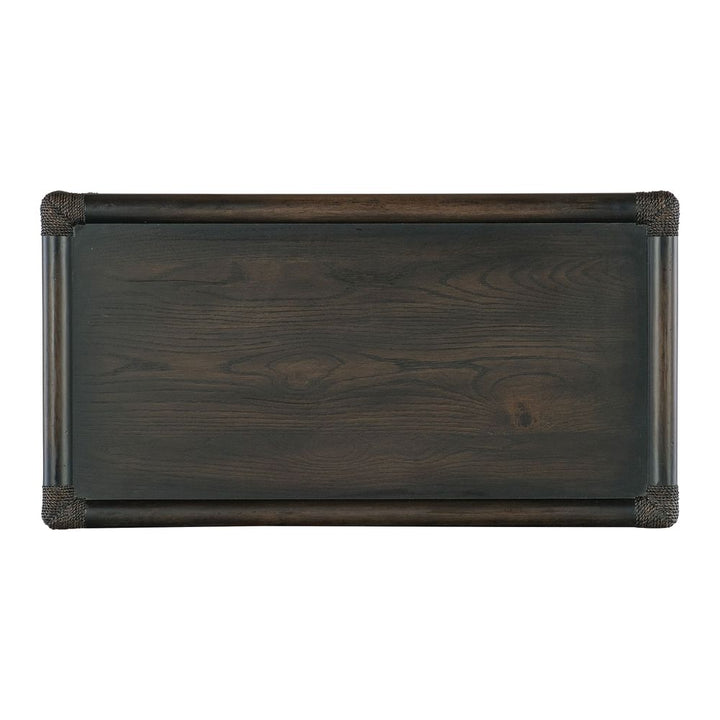 Solace Pole Rattan Nightstand - Dark Wood