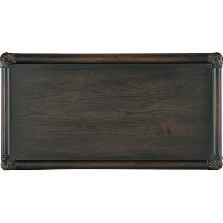 Retreat Pole Rattan Nightstand - Dark Wood