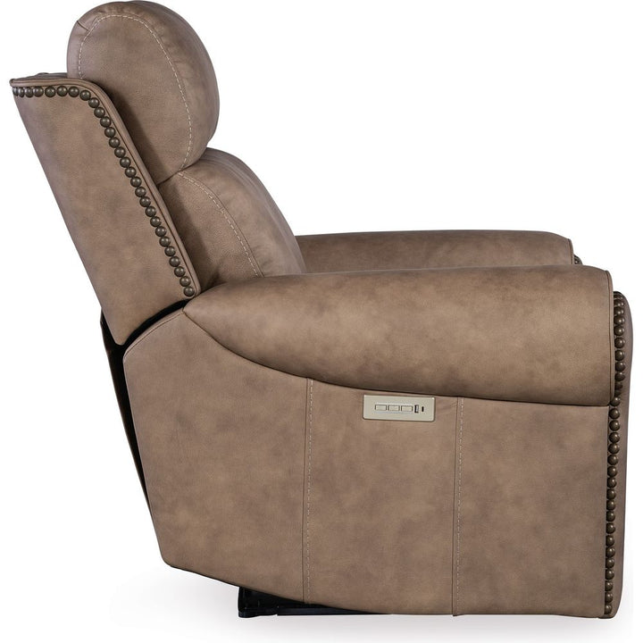 Duncan Power Recliner with Power Headrest & Lumbar - Brown