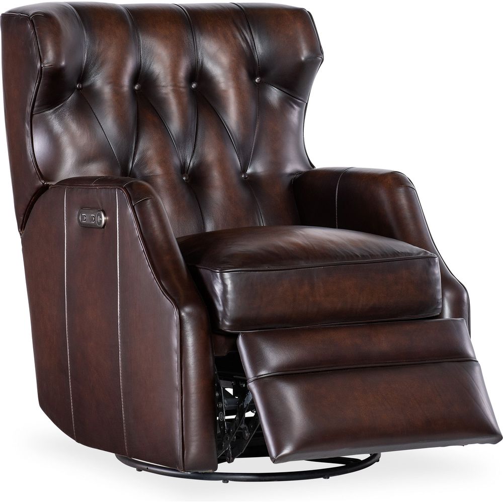 Lounge Chairs: Recliners Henderson Power Swivel Glider Recliner - Dark Brown