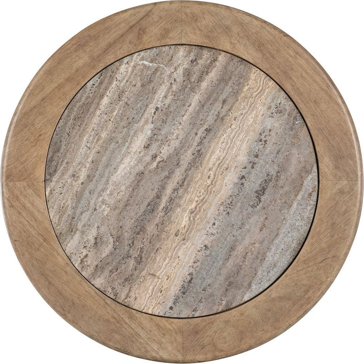 Vineyard Row Round Pedestal End Table - Light Wood