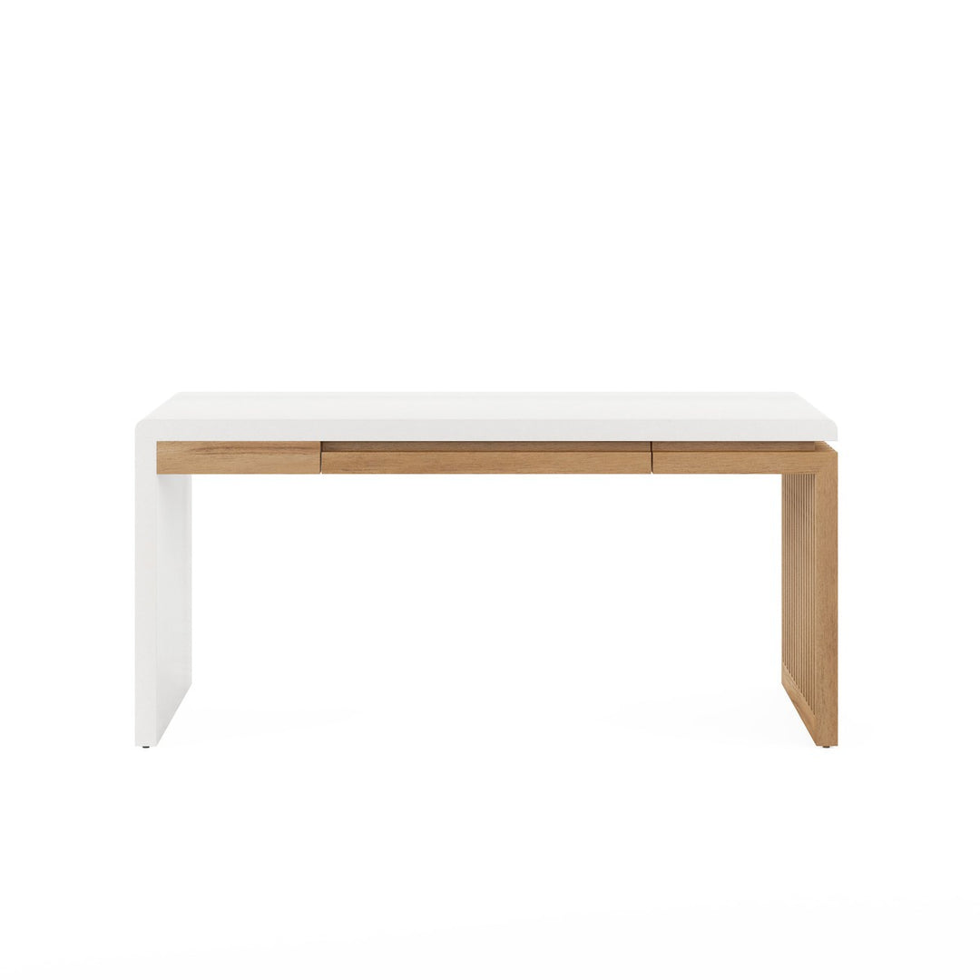 Portico Writing Desk - Brown, White