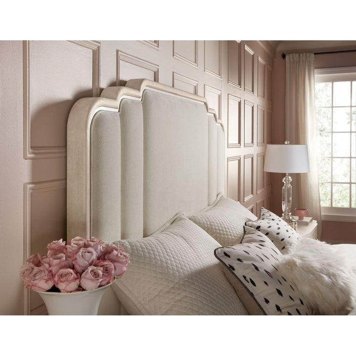 Beds Nouveau Chic Cal King Upholstered Bed - Light Wood
