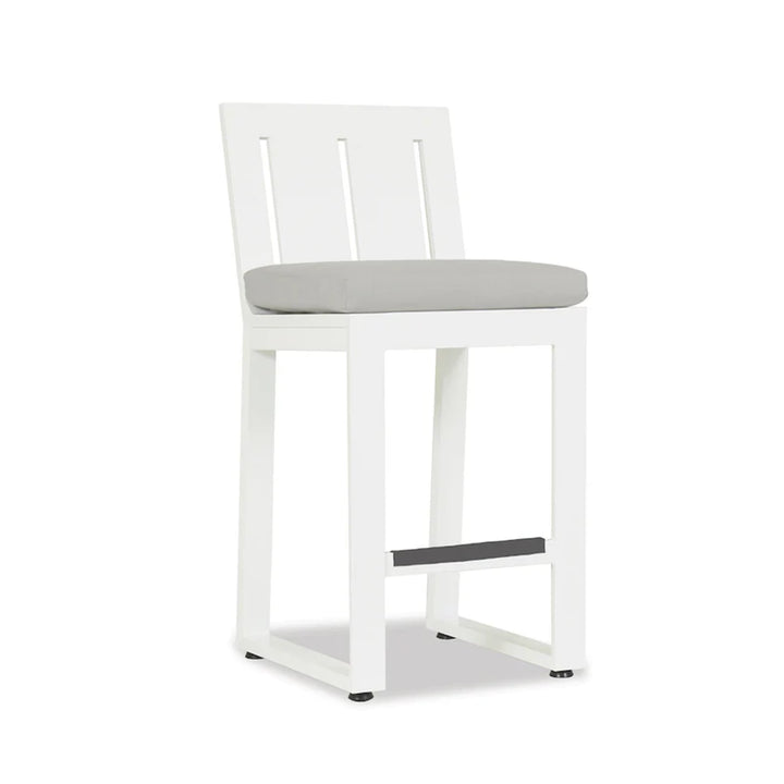 Outdoor Bar & Counter Stools Newport Counter Stool in Cast Silver, No Welt