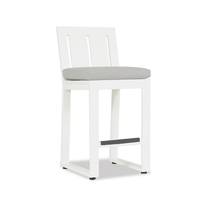 Outdoor Bar & Counter Stools Newport Counter Stool in Cast Silver, No Welt