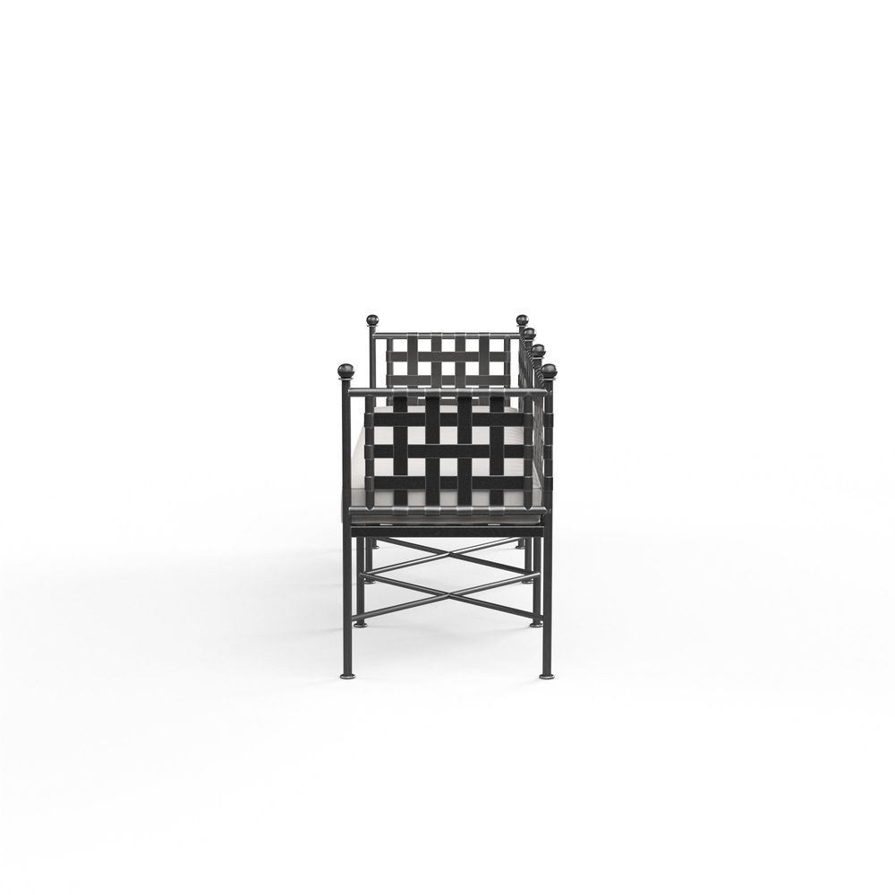 Outdoor Benches Provence Garden Bench in Canvas Flax w/ Self Welt