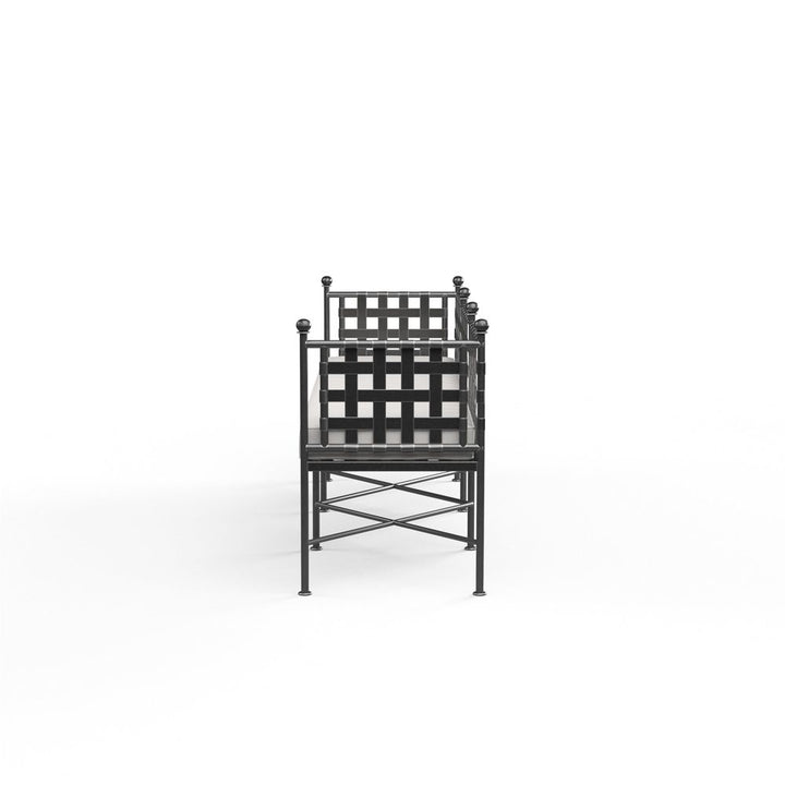 Outdoor Benches Provence Garden Bench in Canvas Flax w/ Self Welt