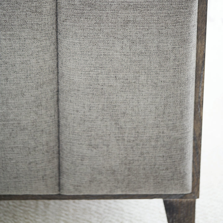 Linea California King Panel Bed with Upholstered Headboard and Footboard in Cerused Charcoal Finish