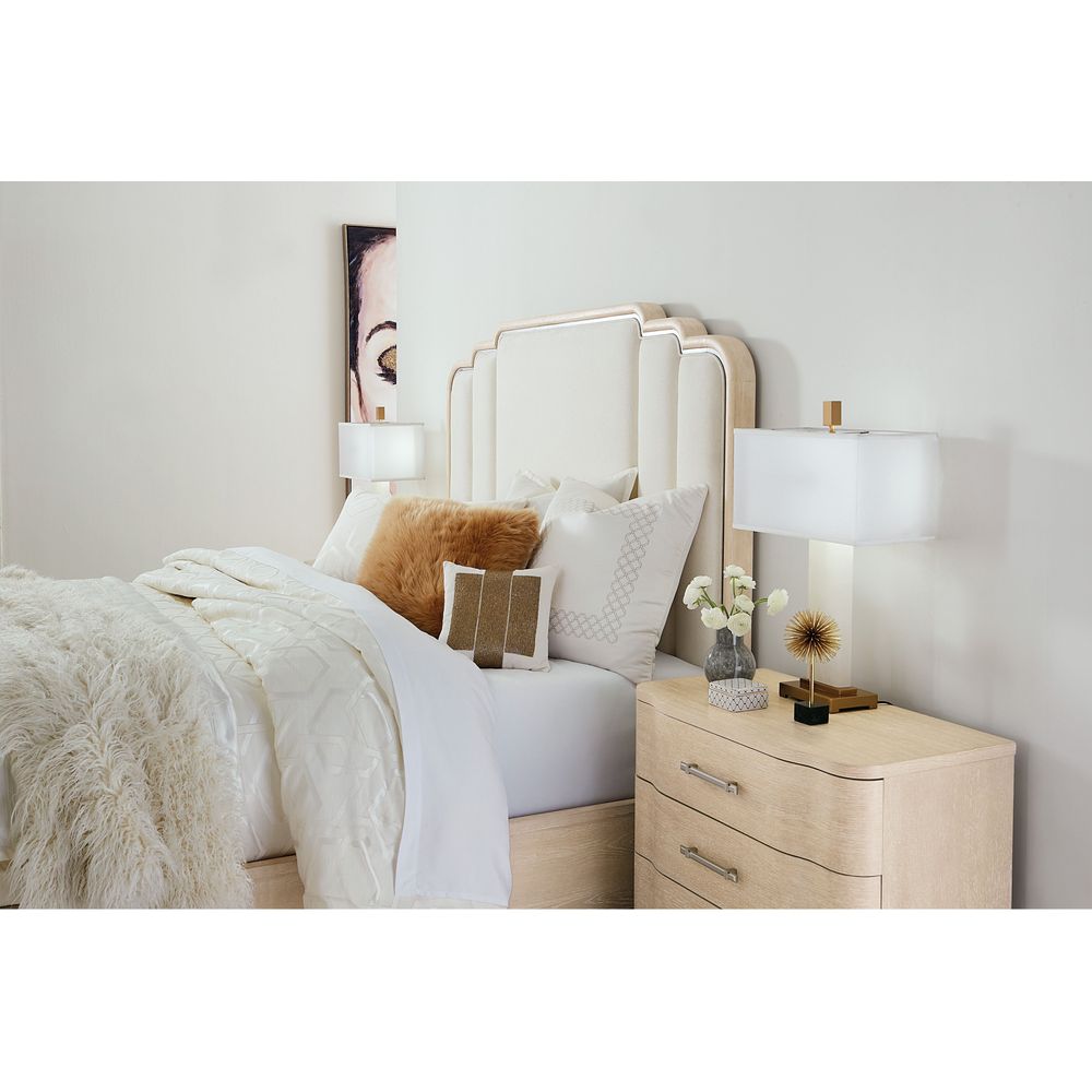Nouveau Chic Cal King Upholstered Bed - Light Wood