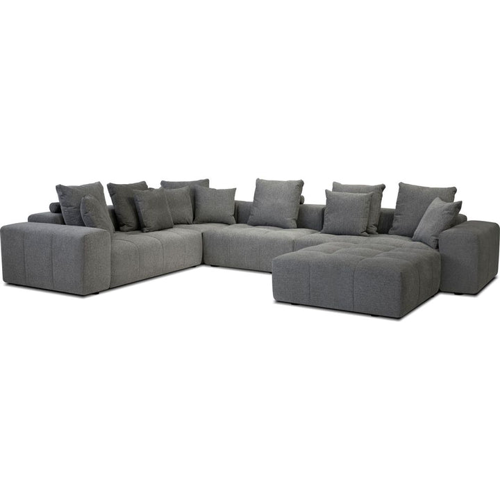 Stools & Ottomans Mallow Ottoman Smoke Grey Chenille Fabric