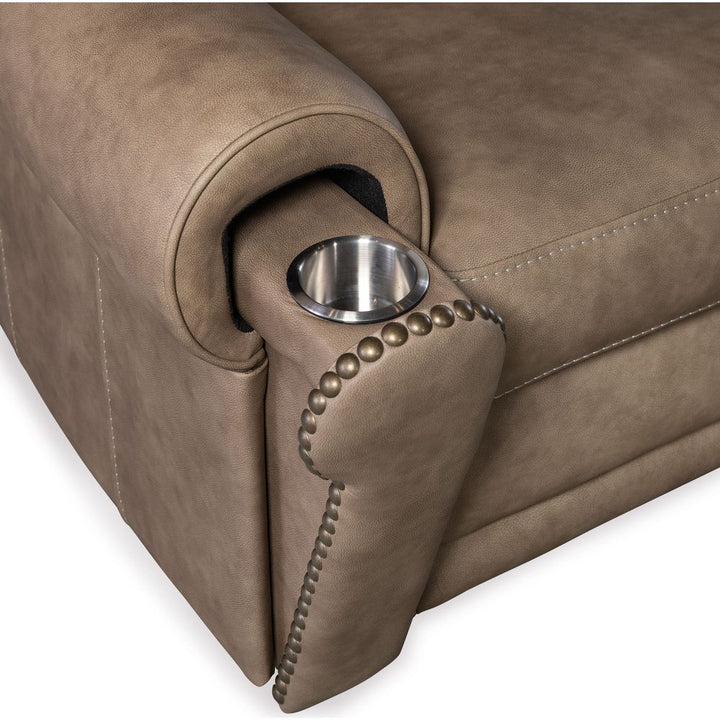 Duncan Power Recliner with Power Headrest & Lumbar - Brown