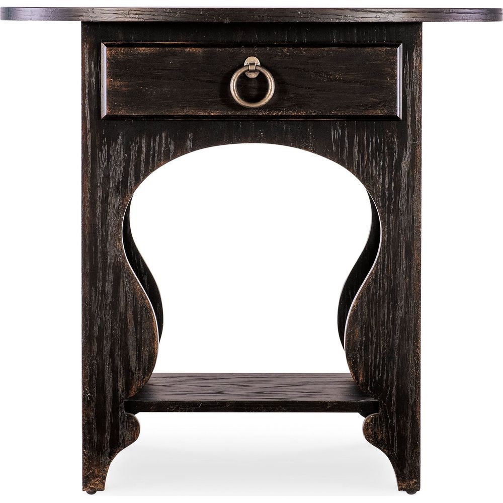 Nightstands Americana One-Drawer Oval Nightstand - Blacks