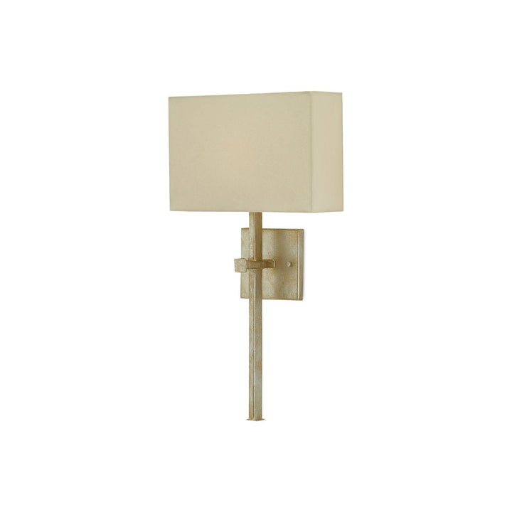 Ashdown Silver Wall Sconce, White Shade