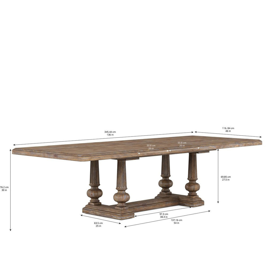 Architrave Trestle Dining Table - Brown