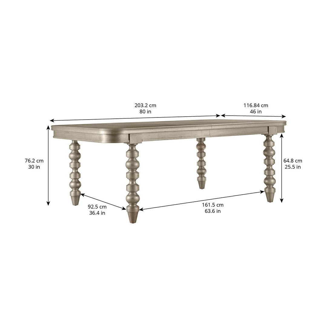 Morrissey Oldham Leg Dining Table - Bezel - Silver