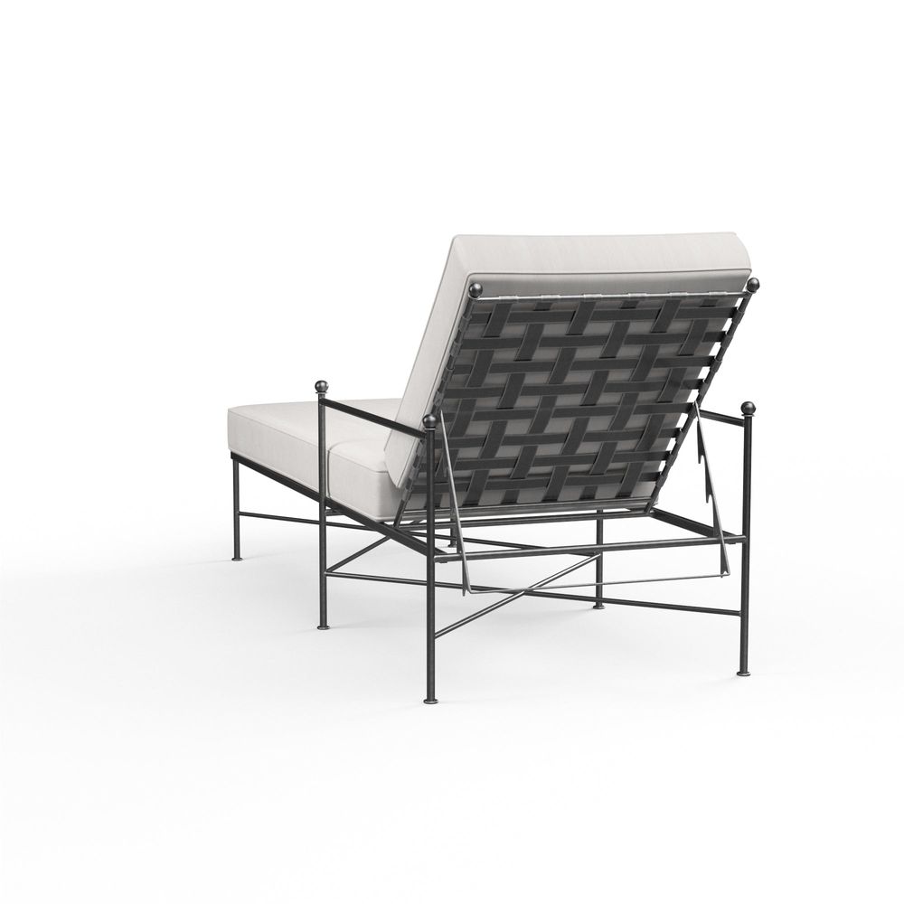 Outdoor Chaises Provence Chaise Lounge in Canvas Flax w/ Self Welt