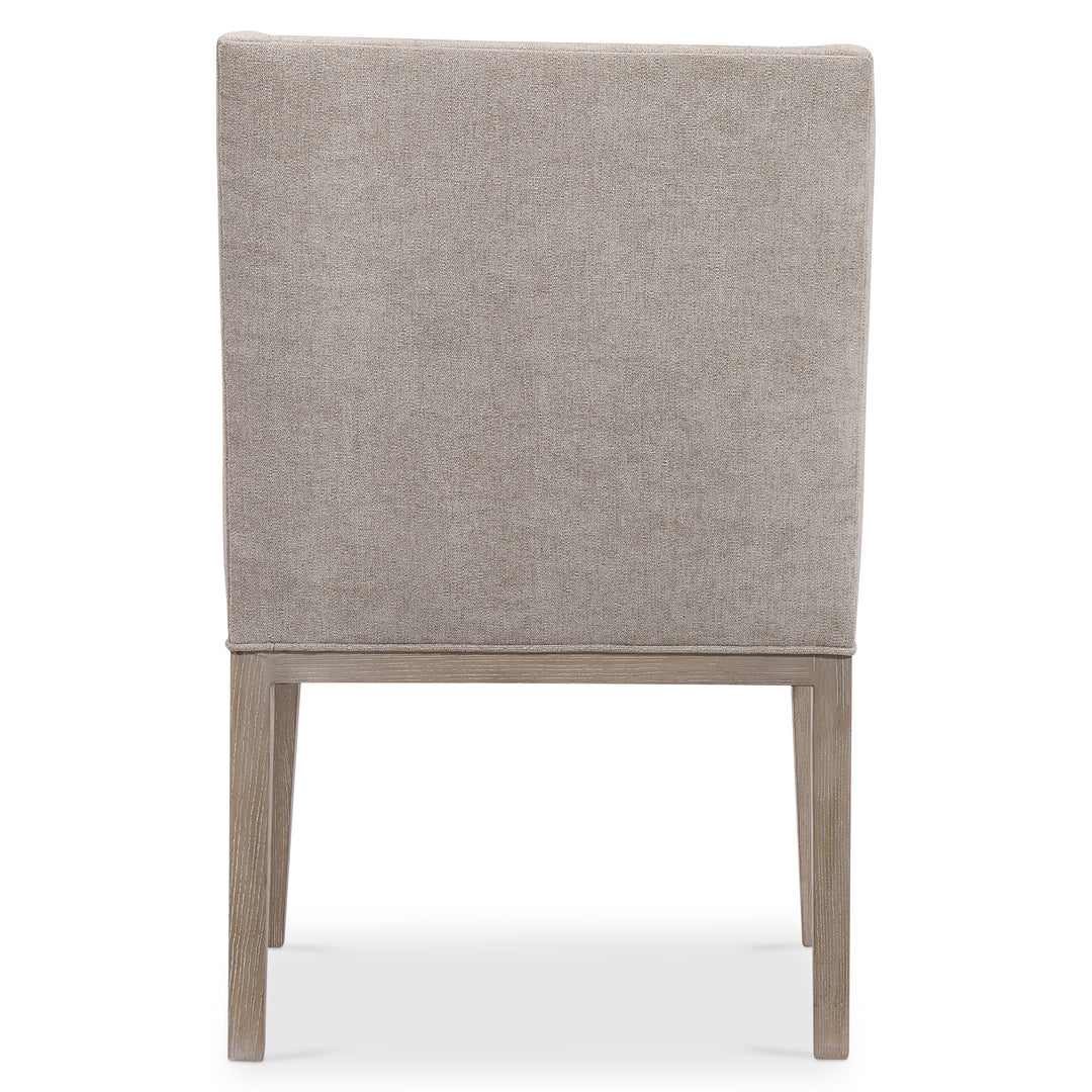 Linea Upholstered Arm Chair in Cerused Greige Finish
