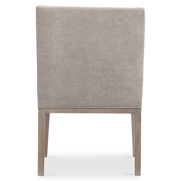 Linea Upholstered Arm Chair in Cerused Greige Finish