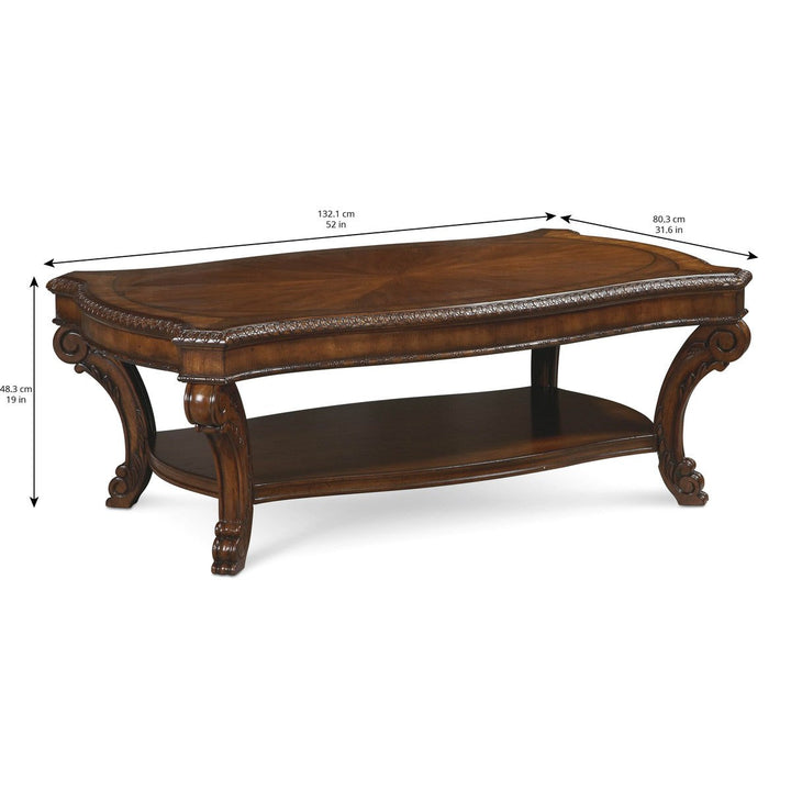 Old World Rectangular Cocktail Table - Brown