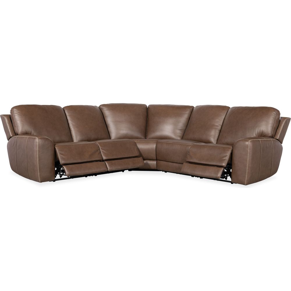 Torres 5 Piece Sectional with Power Recline & Power Headrest (Configuration 2) - Dark Brown