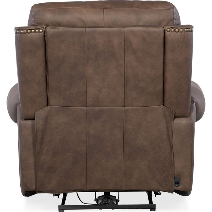 Duncan Power Recliner with Power Headrest & Lumbar - Dark Brown