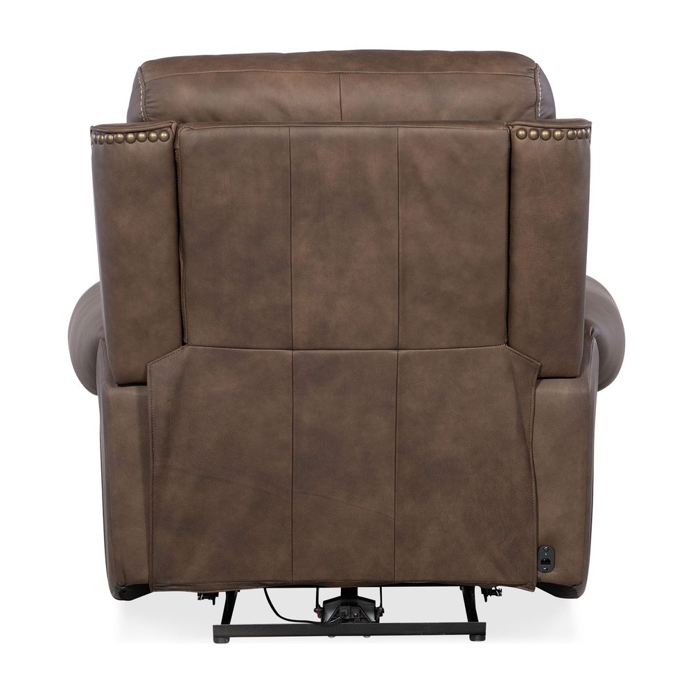 Summit Power Recliner with Power Headrest & Lumbar - Dark Brown