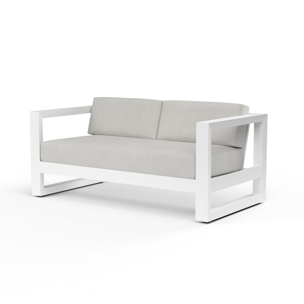 Outdoor Sofas and Sectionals Newport Loveseat in Cast Silver, No Welt