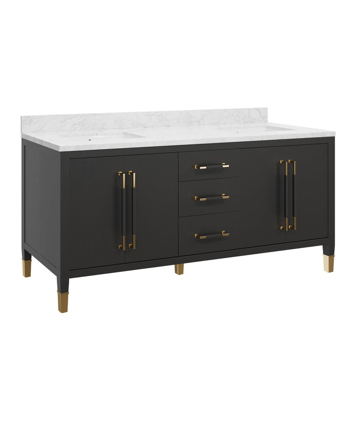 Vanities Verona 72" Black Vanity with Rectangular Undermount Sink