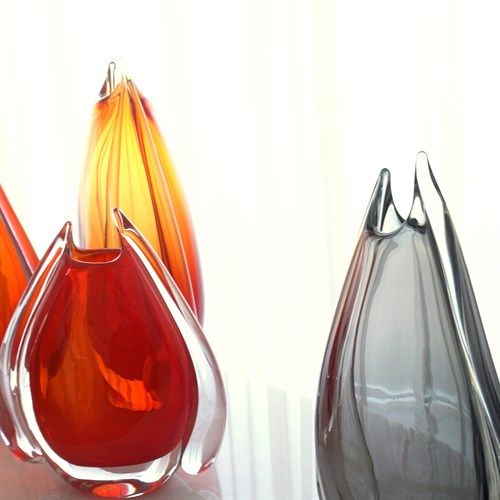 Fin Vase-Cinnabar-Sm