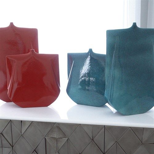 Kimono Vase-Teal-Tall