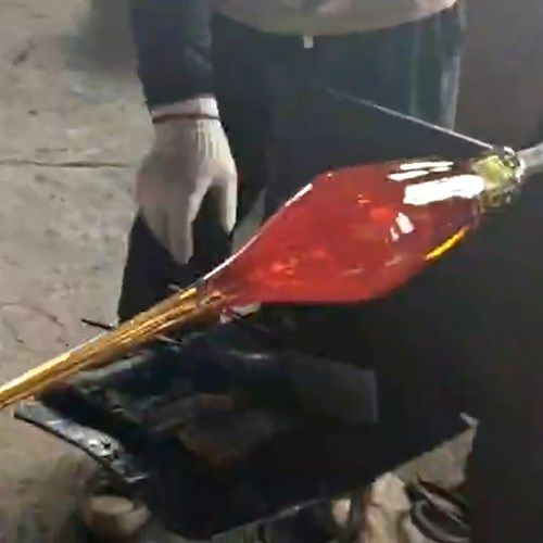 Flecked Spire Bottle-Blue-Lg